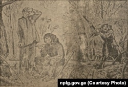 "პალიასტომის ტბა", მხატვარი ე. ლანსერე