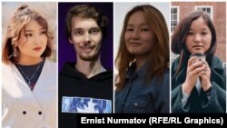 Слева-направо: Зыягуль Болот кызы, Александр Александров, Айдай Эркебаева, Зара Сыдыгалиева.