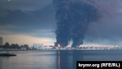 Пожар на нефтебазе в Феодосии, 10 октября 2024 года
