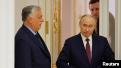 Mađarski premijer Viktor Orban na sastanku s predsednikom Rusije Vladimirom Putinom u Moskvi, 5. jul 2024.