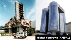 Sarajevo (zgrada Oslobođenja) prije 20 godina i danas