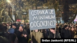 Protest protiv nasilja sa zahtevom za ostavke najviših zvaničnika u sektoru bezbednosti u Crnoj Gori, Podgorica, 5. januar 2025.