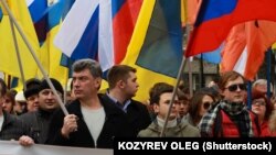 Борис Нємцов під час маршу на підтримку України, Москва, 15 березня 2014 року