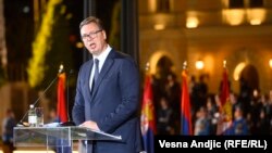 Predsednik Srbije Aleksandar Vučić tokom centralne proslave "Dan srpskog jedinstva, slobode i nacionalne zastave"