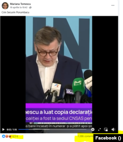 O postare plătită de Mariana Tomescu a adunat mii de interacțiuni. Mesajul este împotriva lui Crin Antonescu.