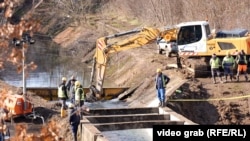 Местото на оштетување на водоводниот канал Ибар-Лепенец во експлозијата на 29 ноември 2024 година.