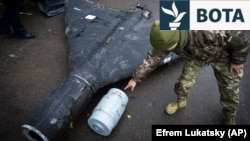 Një dron Shahed i rrëzuar në Ukrainë. Ky lloj dronësh prodhohet në Alabuga. 