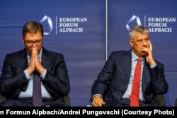 "Mi još uvek nemamo bilo kakve konkretne predloge od strane lidera u Prištini i Beogradu", kaže Kuper (Foto: Aleksandar Vučić i Hašim Tači)