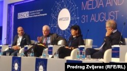 Mediji i terorizam, OSCE konferencija, panelisti na sesiji o izvještavanju o terorizmu u medijima, septembar 2018. 