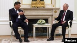 Китайският президент Си Дзинпин и руският президент Владимир Путин се срещнаха в Кремъл в Москва, 20 март 2023 г