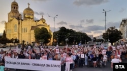 Протест във Варна в защита на арестувания кмет на града Благомир Коцев.