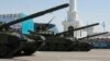 Военная техника на параде в День защитника Отечества в Астане. 7 мая 2014 года.