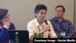 Жанар Секербаева Варшавадағы ЕҚЫҰ жиынында сөз сөйлеп отыр. 28 қыркүйек 2015 жыл. 