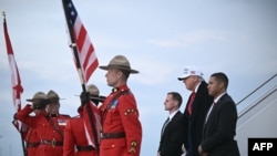 Американскиот претседател Доналд Трамп пристигнува на самитот на лидерите на Г7 во Канада, 15 јуни 2025 година