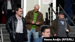 Deo pripadnika 177. Vojno-teritorijalnog odreda Vojske Jugoslavije, poznatog pod imenom "Šakali", koji su osuđeni za ratne zločine protiv albanskih civila u regionu Peći, Beograd, 11. februar 2014.