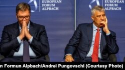 Presidenti i Kosovës, Hashim Thaçi(djathtas) dhe ai i Serbisë, Aleksandar Vuçiq - Foto nga arkivi.