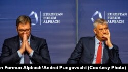 Presidenti i Kosovës, Hashim Thaçi, dhe ai i Serbisë, Aleksandar Vuçiq. Foto nga arkivi.