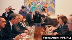 Francuska ministarka Florans Parli na sastanku sa predsednikom Srbije Aleksandrom Vučićem