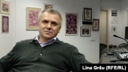 Analistul politic Igor Boțan în studioul Europei Libere de la Chișinău, februarie 2021