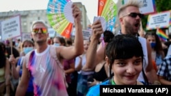 Gay Pride-felvonulás Athénban 2021. szeptember 11-én