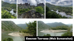 Гледки от и към скалния масив Кован кая край Маджарово и меандъра на река Арда