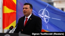 Premijer Zoran Zaev tokom ceremonije u Skoplju 12. februara 2019.