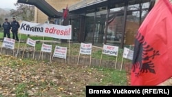 Nga protesta e shqiptarëve të Luginës së Preshevës në nëntor 2024. 