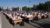 Moldovans participating in the annual Great Dictation contest in Chisinau, 31 Aug. 2025