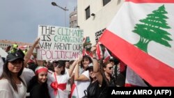 Demonstranti u Bejrutu, 20 oktobar 2019.