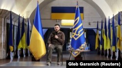 Обраќање на украинскиот претседател Володимир Зеленски од подземното метро во Киев, 23 март 2022