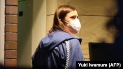 Atleta Kristina Țimanovskaia în drum spre ambasada Poloniei de la Tokyo unde a primit azil umanitar, Japonia, 2 august 2021.