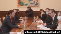 Средба на министерот за надворешни работи на Македонија, Бујар Османи и претседателот на Србија, Александар Вучиќ - Белград, 18.02.2021