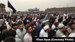 Tens of thousands of protesters took to the streets of Peshawar to demanding an end to what they say are human rights violations by authorities in Pakistan's tribal regions.