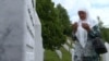 Bosnia and Herzegovina - Mejra Djogaz from Srebrenica visits the graves of her sons every day in Potocari Memorial Center. June 2021