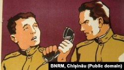 Unul din afișele propagandei sovietice pe care scrie "Nu flecări", lozincă celebră în anii Marii Terori Staliniste