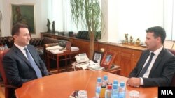 Средба на премиерот Никола Груевски со новиот лидер на СДСМ Зоран Заев.