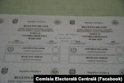 Pentru votarea repetată în comuna Boldurești, raionul Nisporeni, CEC a tipărit buletinele cu numele ambilor candidați.