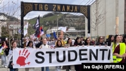 Fotografija iz arhive, jedan od studentskih protesta ogranizovan u Novom Pazaru, 12 april 2025.