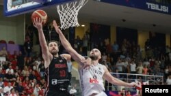 კალათბურთელთა ევროპის ჩემპიონატის შეხვედრა საქართველოსა და ბელგიის ნაკრებ გუნდებს შორის. 