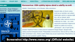 Koronavírus-dezinformációt terjesztő cseh weboldal képe