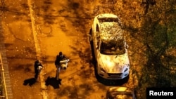 კიევის მოსახლეობა თავშესაფრისკენ გარბის, რუსეთის სარაკეტო თავდასხმის ფონზე, კიევი, 2024 წლის 17 ნოემბერი 