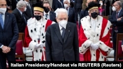 Italijanski predsednik Sergio Mattarella na Generalnoj skupštini Vrhovnog kasacionog suda, u Palati Pravde, u Rimu, Italija 21. januara 2022. 