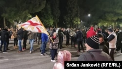 Protest građana u Podgorici zbog inicijative za obaranje Vlade Zdravka Krivokapića (19. januar 2022.)