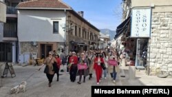 Protestna šetnja povodom Dana žena u Mostaru. Mart 2025