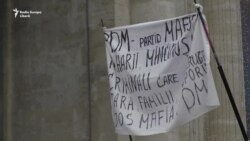 Protest anti-PD în marginea adunării naționale PDM pentru Moldova de la Chișinău