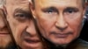 Maske koje prikazuju ruskog predsednika Vladimira Putina (desno) i šefa Wagnera Jevgenija Prigožina u suvenirnici u Sankt Peterburgu, 4. jun 2023.