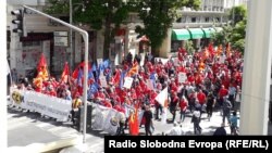 Архивска фотографија од протестен марш на ССМ во 2019