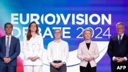 Candidații de top pentru poziția de Comisar European: Sandro Gozi (Renew), Terry Reintke (Verzii), Walter Baier (Stânga), Ursula von der Leyen (Partidul Popular European) și Nicolas Schmit (Social-Democrați). Bruxelles, 23 mai. 