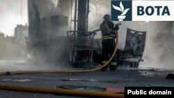 Pasojat e sulmit në një stacion gazi në Sumi, më 15 gusht të këtij viti.