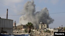 Nori de fum în zona unui atac israelian în Gaza